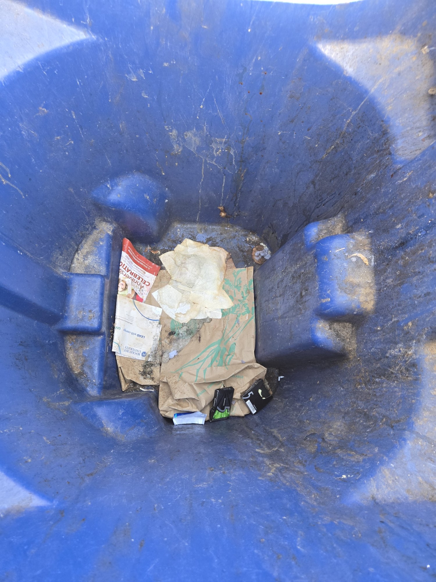 Andover customer bin before cleaning